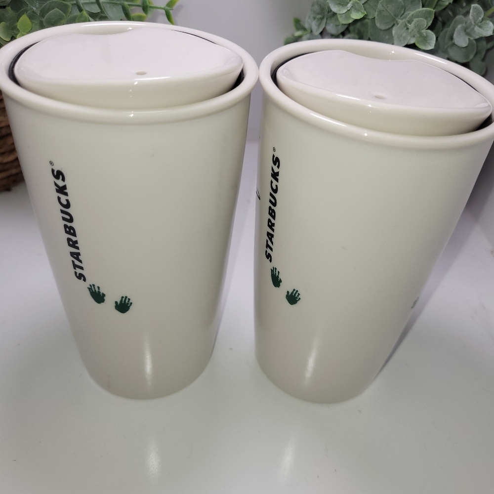 Starbucks Coffee Mugs 2015 Dot Collection, Ceramic Set of 2 - Picture 2 of 3